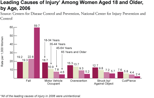 Leading causes of Injury to Women 2006