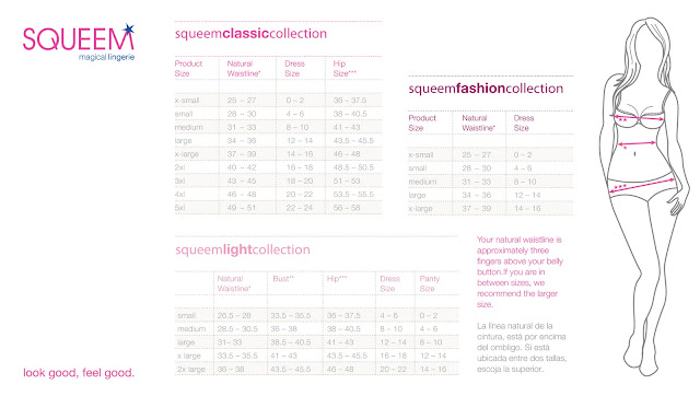 Squeem Perfect Waist Size Chart