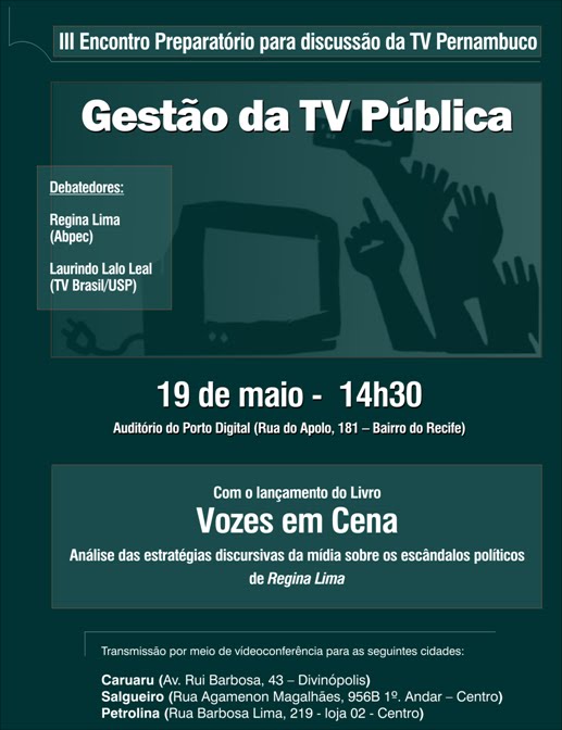 Cultura E Direito Debate Gest o Da TV P blica Recife PE 