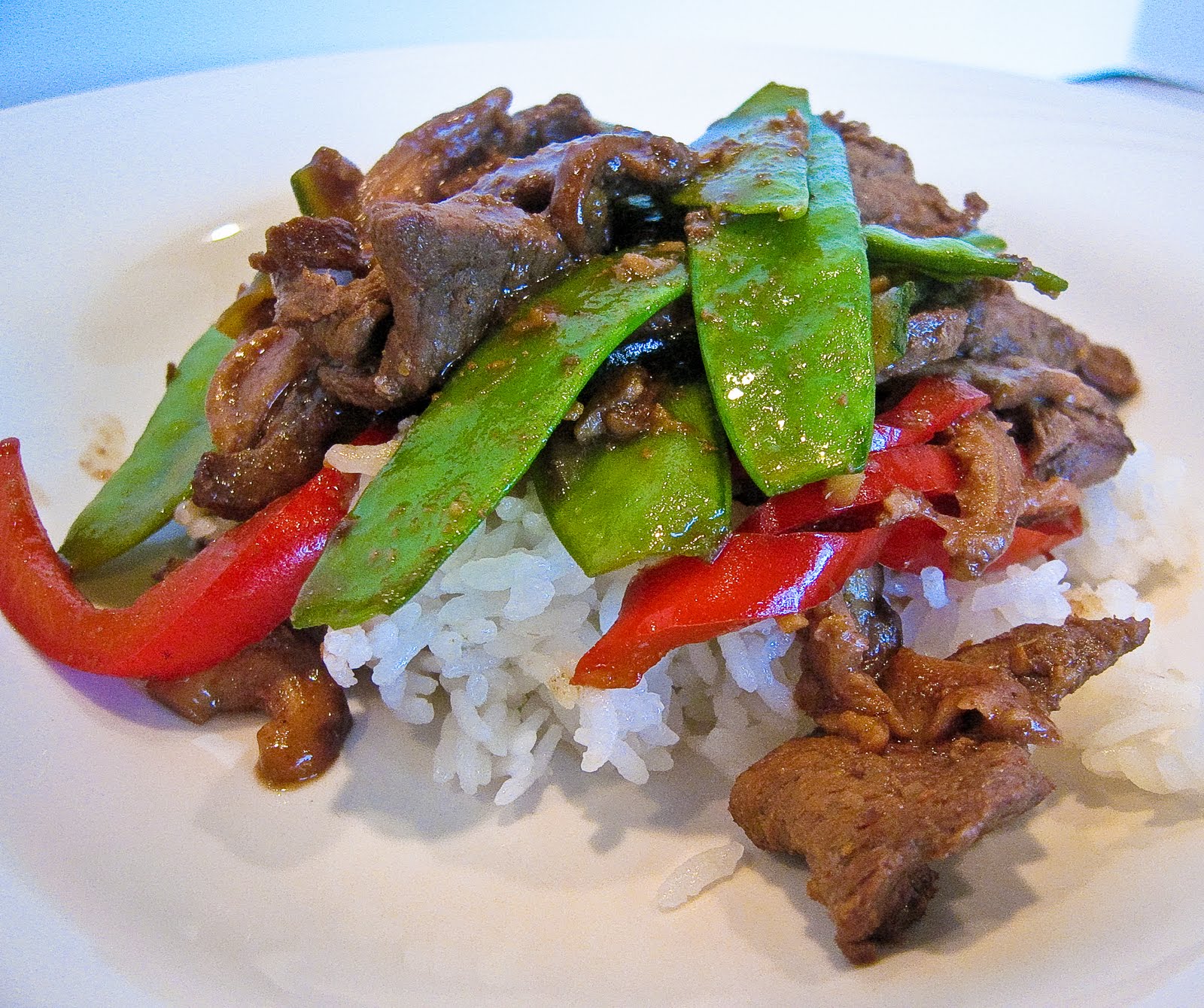Stir Fried Miso Beef with Mushrooms & Pea Pods - The Spiced Life