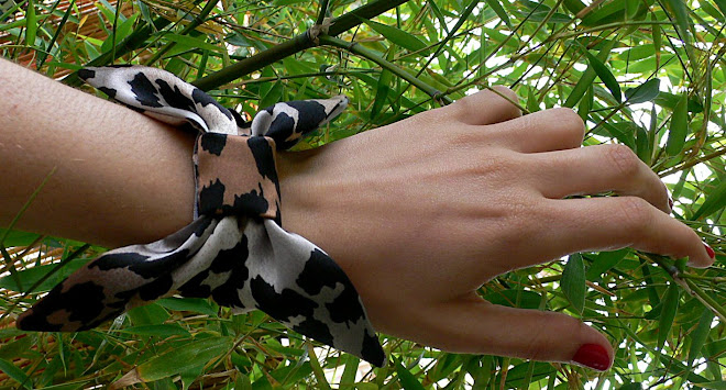 bracelet noeud impression leopard en soie