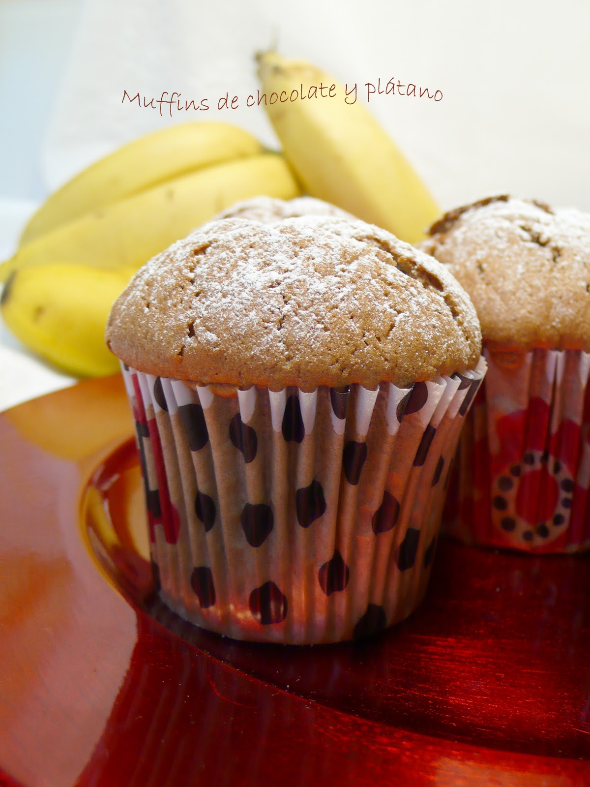 La Morena en la cocina ¡¡Que follón!! Muffins de chocolate y plátano