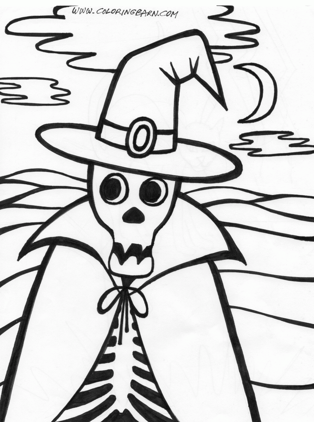 halloween coloring pages: Halloween Skeleton Coloring ...