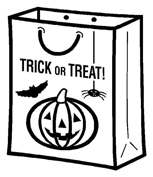 Trick Or Treat Coloring Pages, Halloween Trick Treating Printables