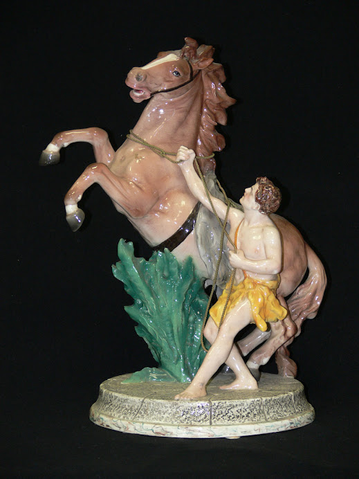 A. ZEN - Castore (i dioscuri) H.45 Rara ceramica policroma sulla mitologia (Castore e Polluce)