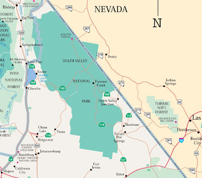 แผนที่ อุทยานแห่งชาติเดท วัลลี่ย์ (Death Valley National Park)