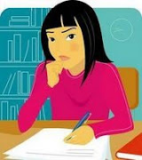 Profesora Calificando examenes