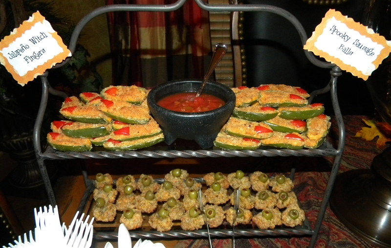 vanessa's recipes Jalapeno Witch Fingers & Spooky Sausage Balls
