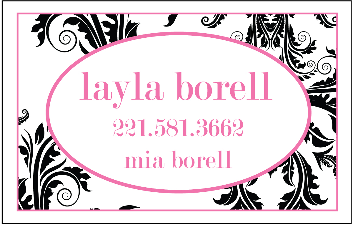 Paper Etiquette CUSTOM DIAPER BAG NAME TAGS & KEY CHAINS