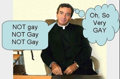 Priest:'Not gay! Not gay! Not gay! Oh so very gay!'