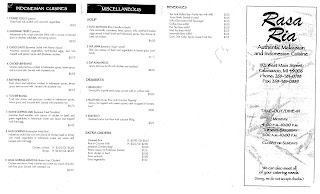 Bhima Blog: Rasa Ria Menu