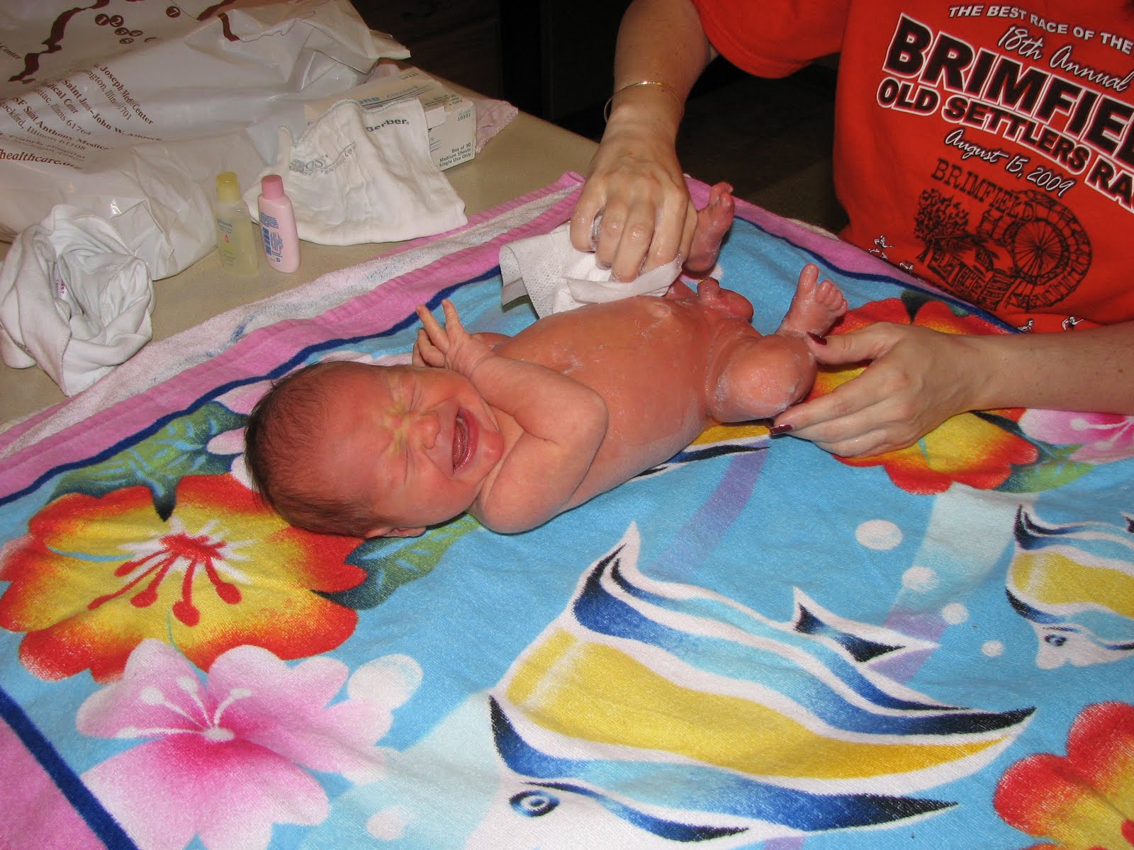 Cline Family Our first bath at home...