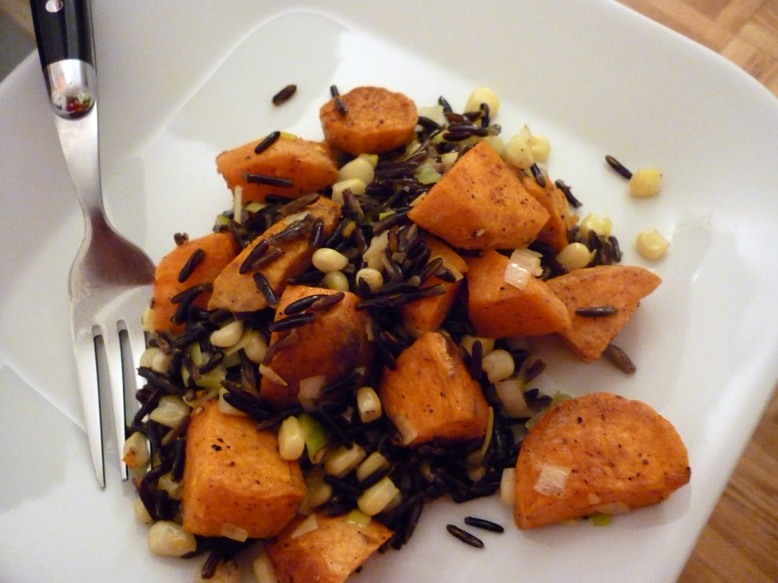 Good Looking Home Cooking Wild Rice Pilaf with Roasted Sweet Potatoes