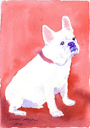 bulldog french watercolor watercolors jeannie animal 5x5 inches canine