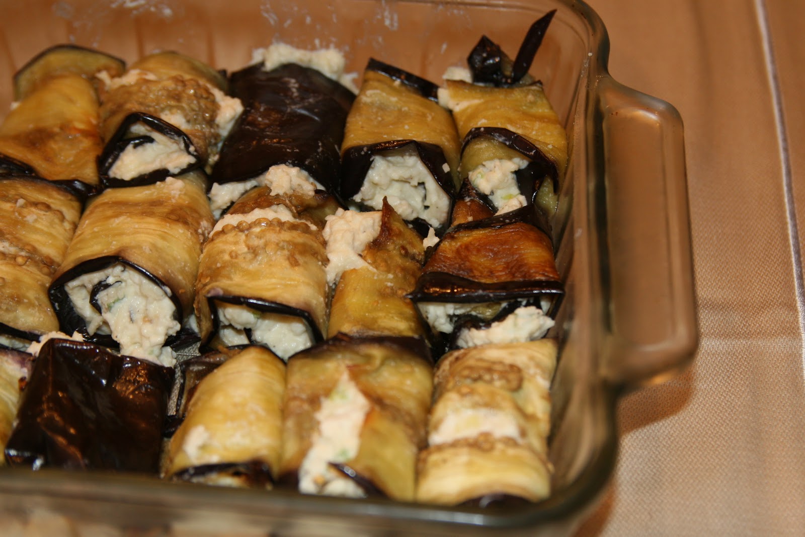 Haystacks & Champagne Eggplant Rollatini with Goat Cheese Filling