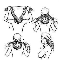 Как завязать бандану на шее схема