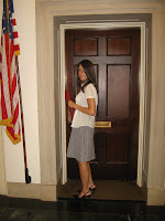 EPIC volunteer Julia Stutz makes a delivery to an office in the House of Representatives.