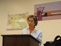 Rep. Jan Schakowsky (D-IL) speaks at the Congressional briefing on Iraqi refugees [EPIC photo: Emily Stivers 7/25/07]