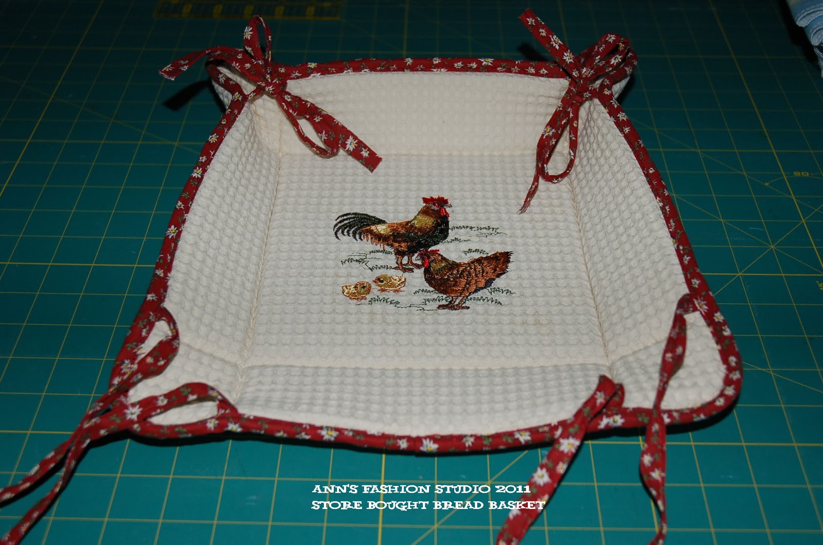 Ann Made Fabric Bread Basket Store bought