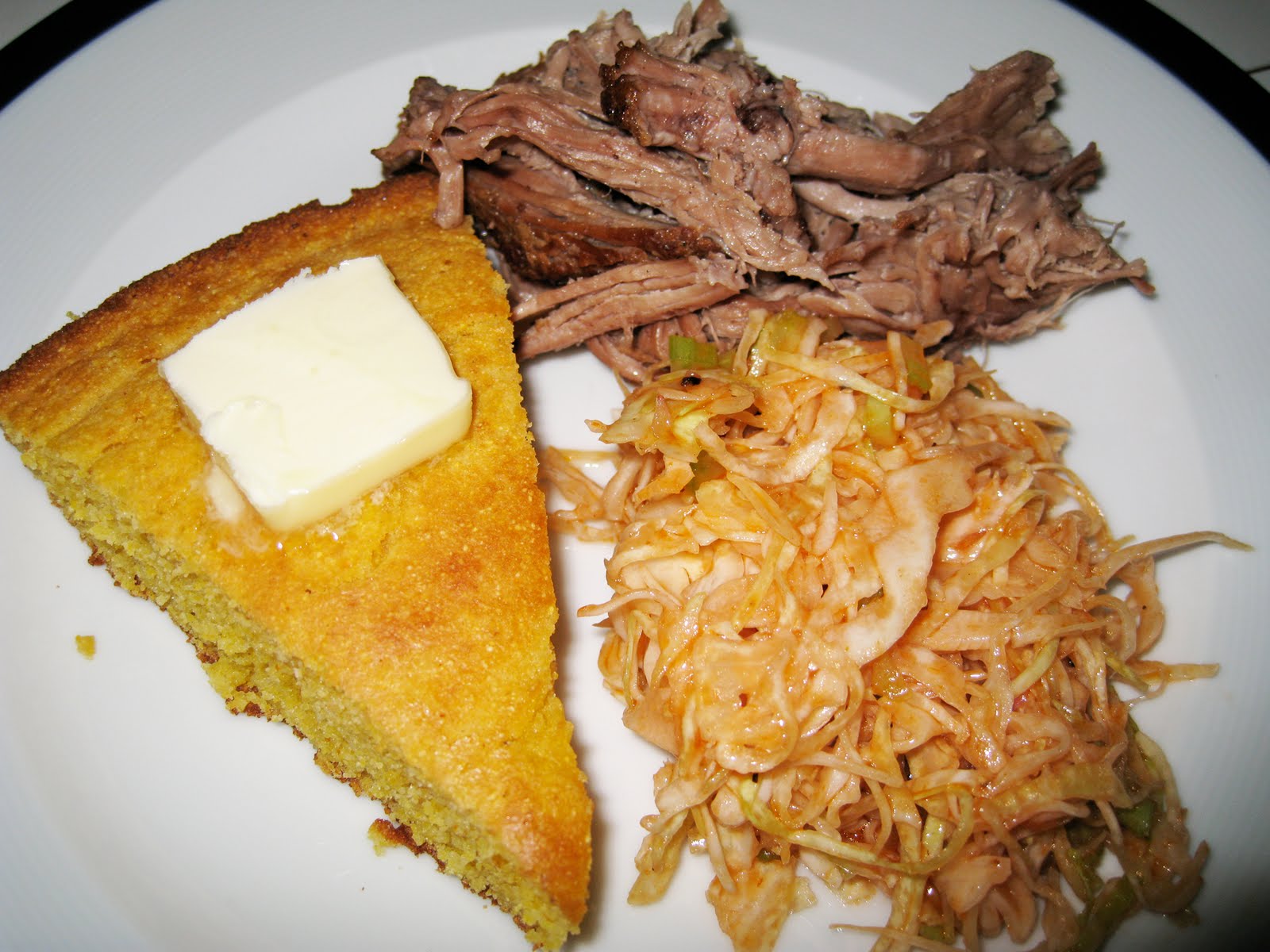 Straight No chaser Pork Shoulder with North Carolina Slaw and Cornbread