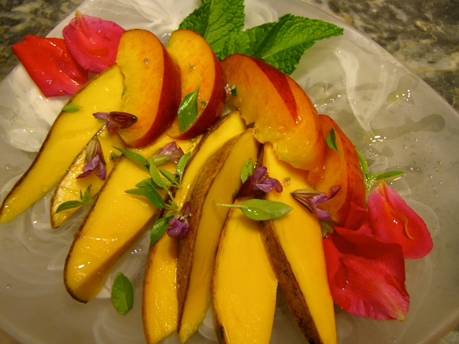 Grapes and Greens peaches and herbs