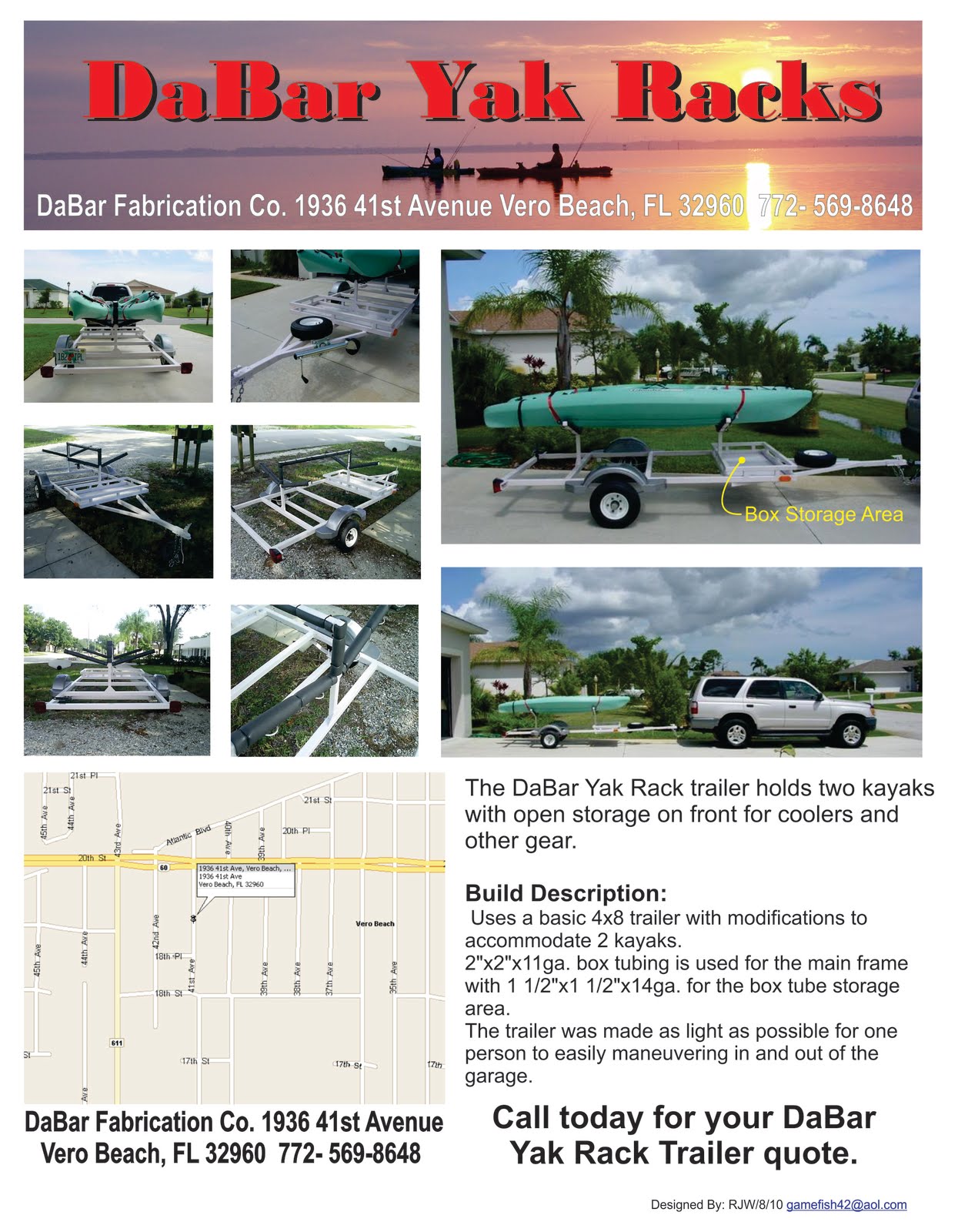 Space Coast Kayak Fishing At Its Best Kayak Trailer Fabricator Vero