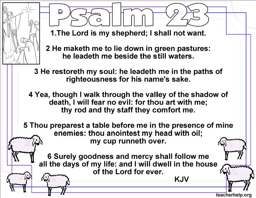 Psalm 23 Bible Quotes 1 The Lord is my Shepherd I shall not want