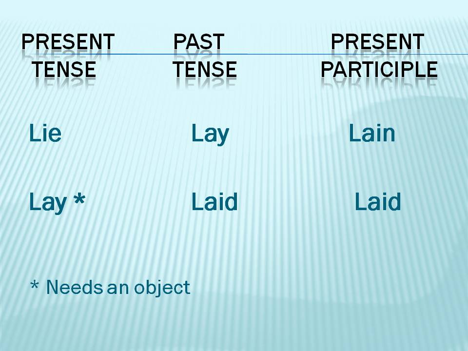 ESL Lesson Aja Aja English: Lie Versus Lay
