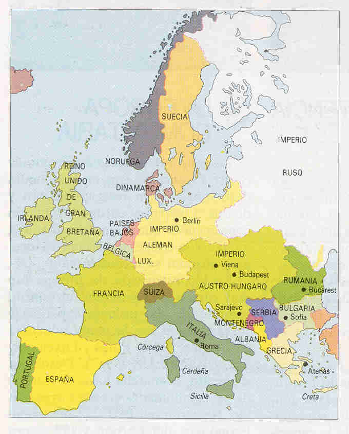 Historia Mapa de Europa antes de la 1ª guerra mundial. Historia Mapa de Europa antes de la 1ª guerra mundial.