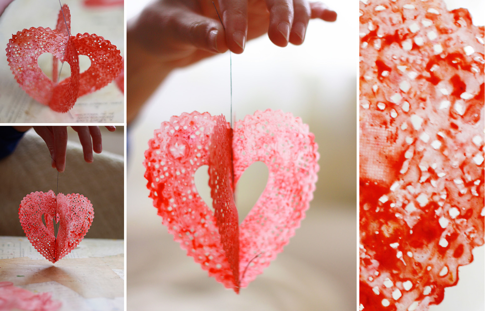 Heart paper doily crafts