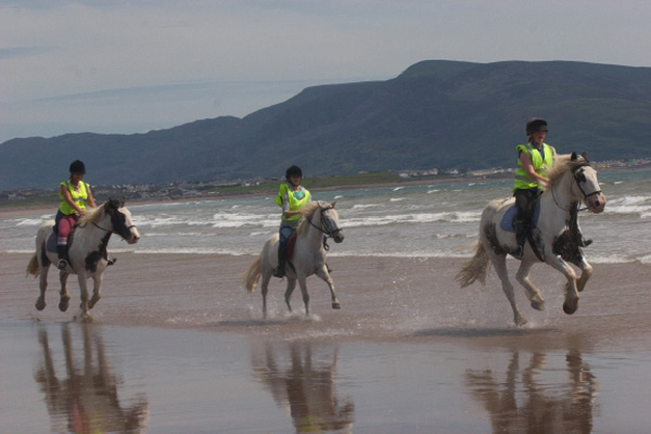 Une promenade à cheval, ici sur Reenroe beach, pas loin de Waterville