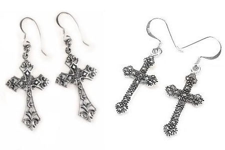 Silver Religious Earrings