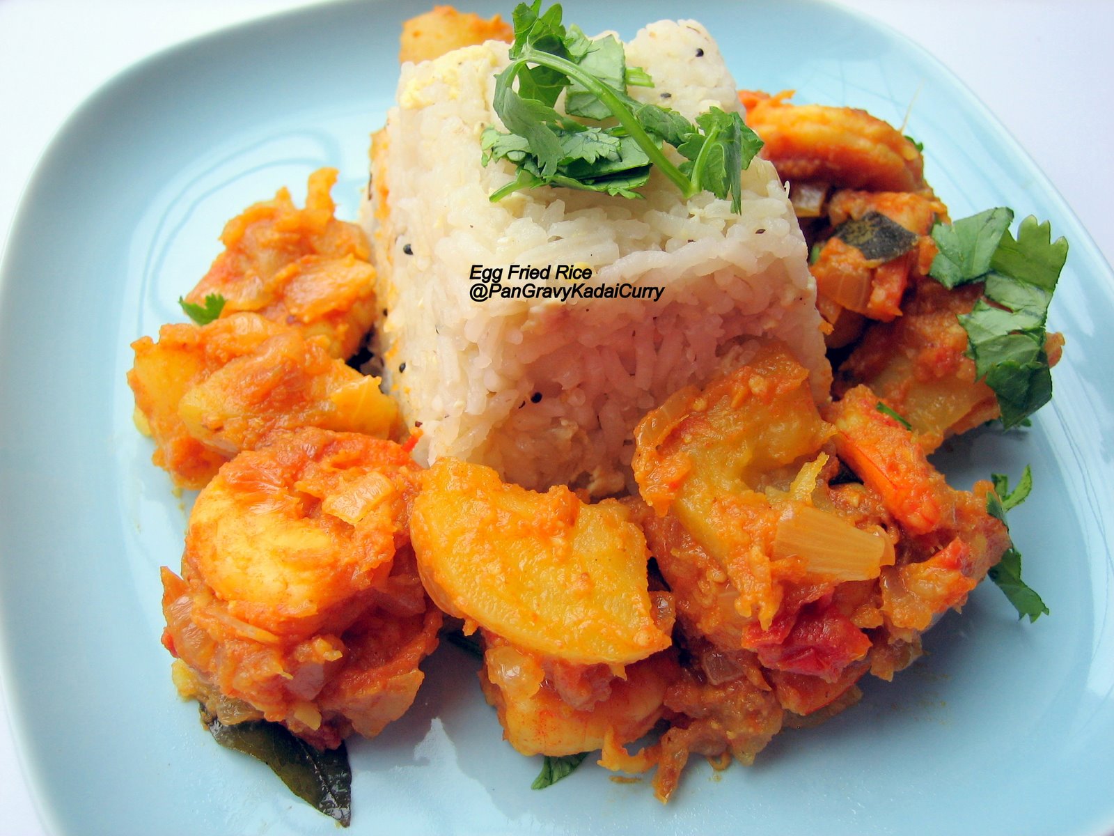 Pan Gravy Kadai Curry: Egg Fried Rice