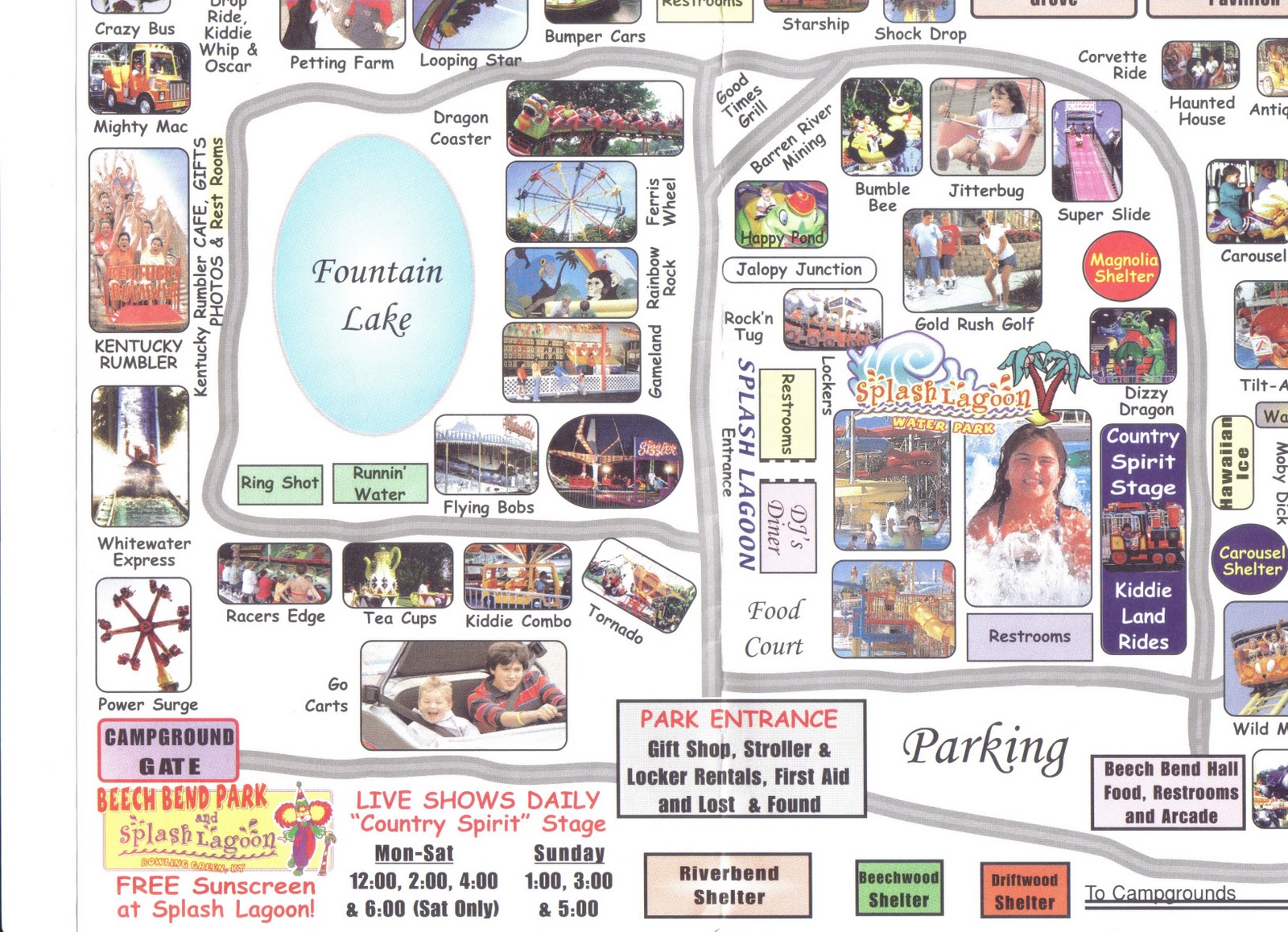 Amusement Authority Beech Bend Park Map 2007