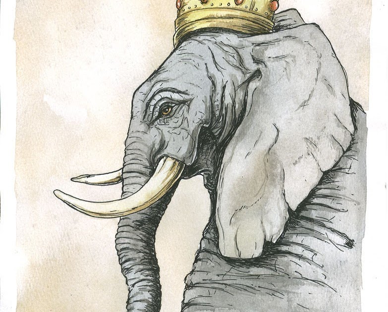 Слон злой рисунок