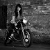 Girl on a Cafe racer