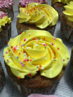 Yellow Rosette Cupcake