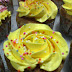 Yellow Rosette Cupcake