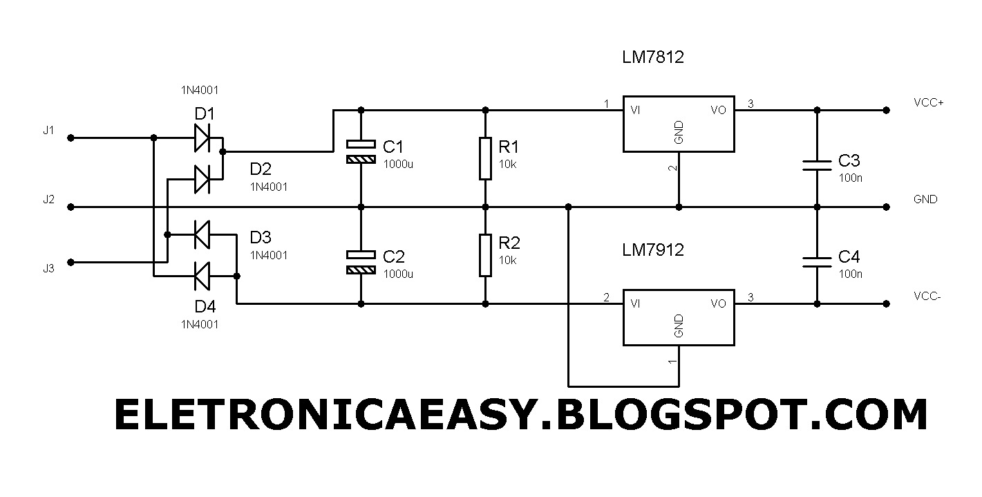Eletrônica Easy: FONTE SIMÉTRICA REGULADA POR INTEGRADO PARA 1A ...