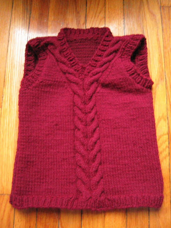 Isaac's Red Cabled Vest