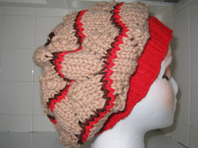 Red Striped Slouchy Beret