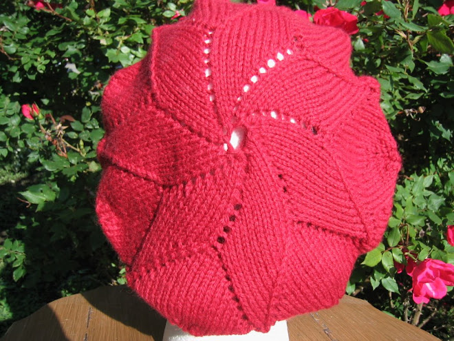 European Star Flower Slouchy Beret Red
