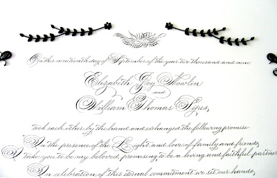Quilled Quaker marriage certificate by Ann Martin Quilled Quaker marriage certificate by Ann Martin
