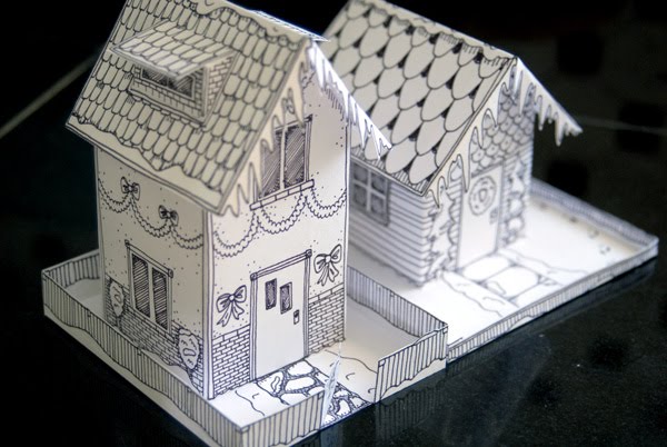 tiny paper houses