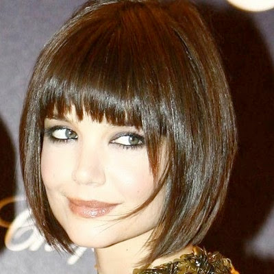katie holmes hairstyles short. This inverted bob hairstyle