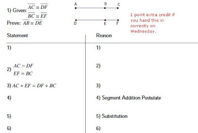 Mr. Lambert's Support Page: Line segments and Angle's Proof test (extra
