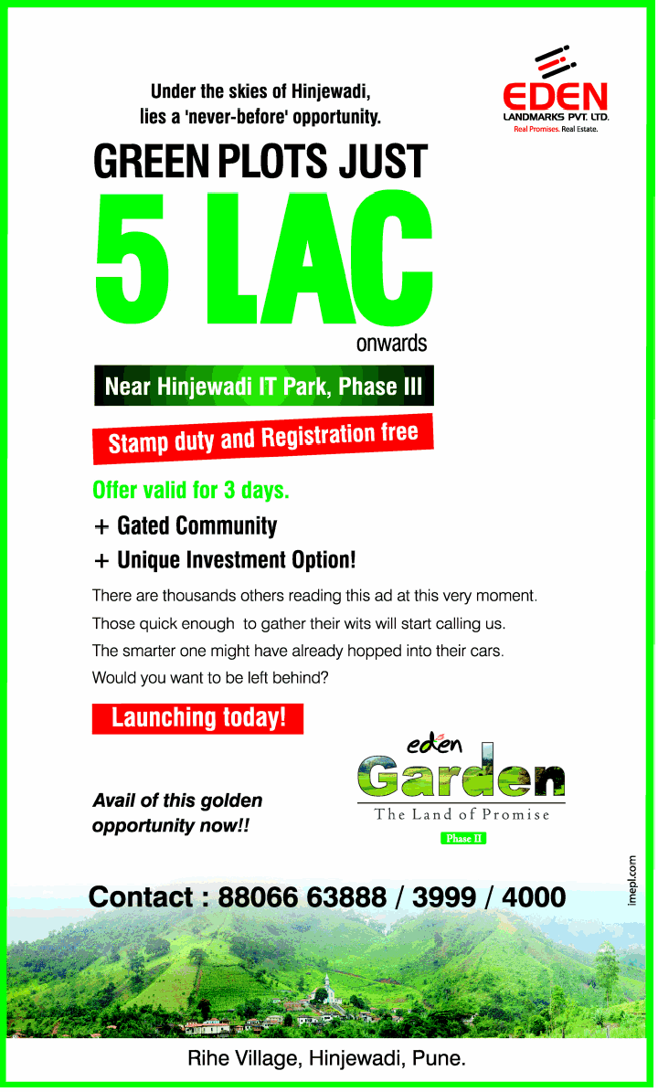 Ravi Karandeekar's Pune Real Estate Market News Blog Eden Garden Phase