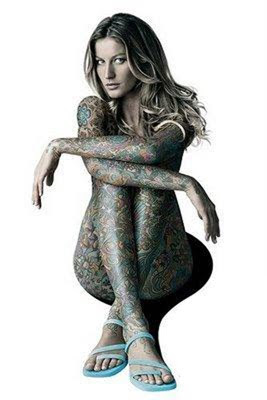 Beautiful Celebrity Body Painting - Gisele Bundchen