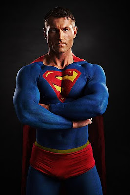 Superman Body Painting
