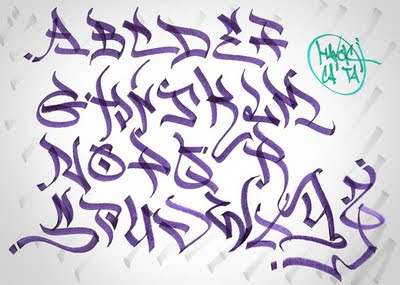 Aple Graffiti Mural Graffiti Bubble Alphabet Fat Bubble